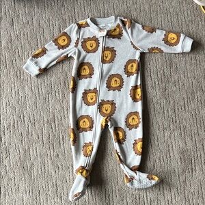 Carter's Gray and Brown Lion Print Footie